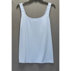 Baby blue tank top with a scoop neckline and wide straps Y2K capsule casual